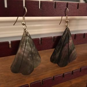 NEW black mother of pearl shell earrings
